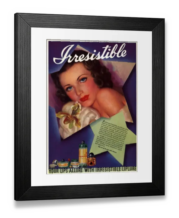 Framed Print : Irresitible 1930s USA make-up makeup make up womens womens portraits flowers iws