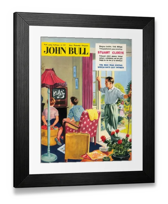 Framed Print : John Bull 1950s UK watching televisions magazines children Framed Print : John Bull 1950s UK watching televisions magazines children