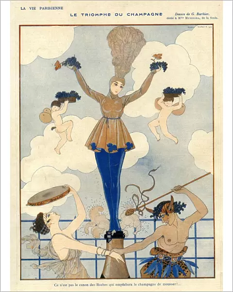 La Vie Parisienne 1916 1910s France George Barbier champagne alcohol grapes celebrations