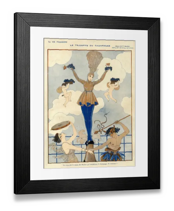 Framed Print : La Vie Parisienne 1916 1910s France George Barbier champagne alcohol grapes celebrations