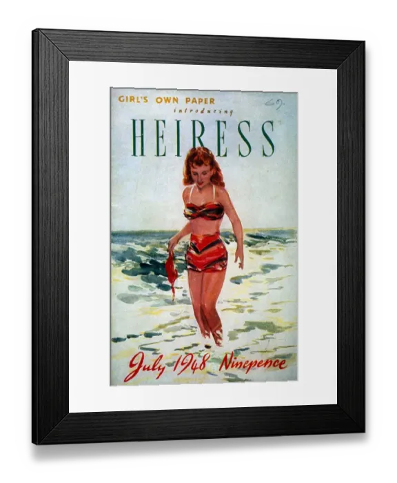 Framed Print : Heiress 1940s USA holidays beaches seaside swimwear swim suits swimming costumes Framed Print : Heiress 1940s USA holidays beaches seaside swimwear swim suits swimming costumes