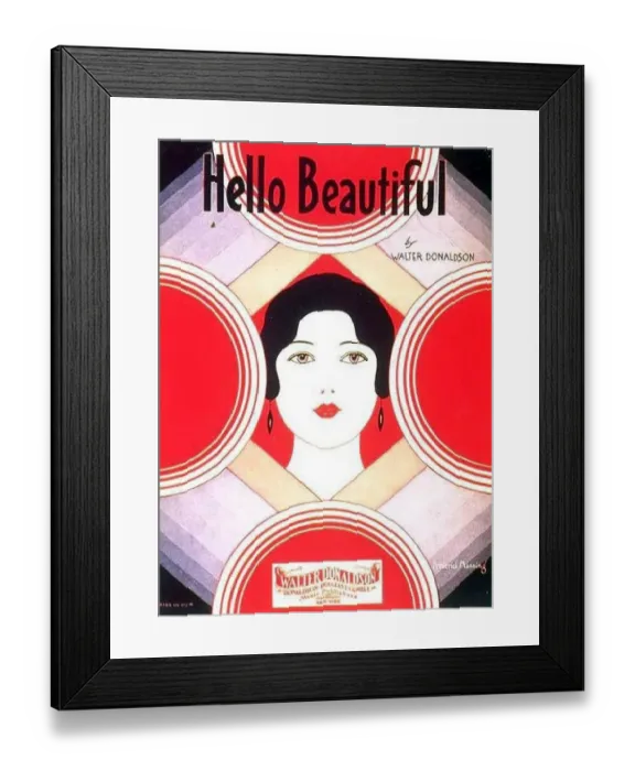 : 1920s USA art deco sheet music hello beautiful : 1920s USA art deco sheet music hello beautiful
