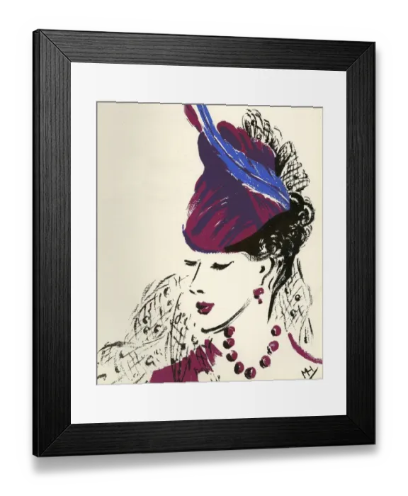 Framed Print : Womens Fashion 1930s 1939 1930s UK portraits womens hats Framed Print : Womens Fashion 1930s 1939 1930s UK portraits womens hats