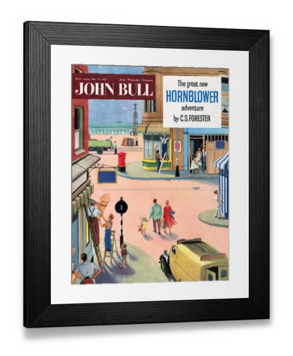 Framed Print : John Bull 1950s UK holidays handymen repairing seaside magazines repairs mending Framed Print : John Bull 1950s UK holidays handymen repairing seaside magazines repairs mending