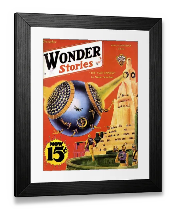 Framed Print : Wonder Stories 1932 1930s USA mcitnt magazines futuristic visions of the future Framed Print : Wonder Stories 1932 1930s USA mcitnt magazines futuristic visions of the future