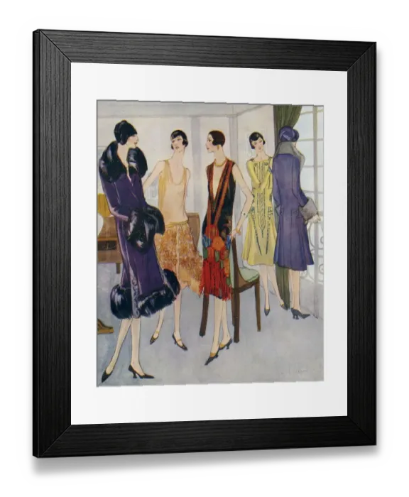 Framed Print : 1920s Fashion 1925 1920s UK womens dresses coats Framed Print : 1920s Fashion 1925 1920s UK womens dresses coats