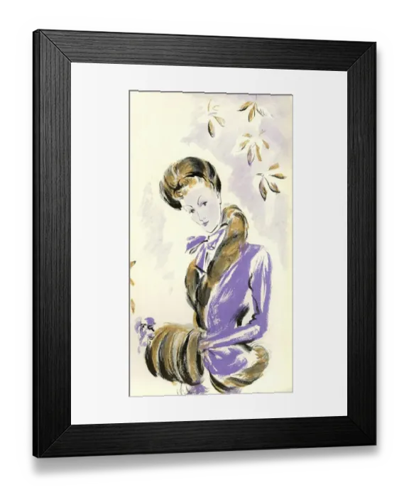 Framed Print : Womens Fashion 1930s 1939 1930s UK portraits fur mufflers womens Framed Print : Womens Fashion 1930s 1939 1930s UK portraits fur mufflers womens