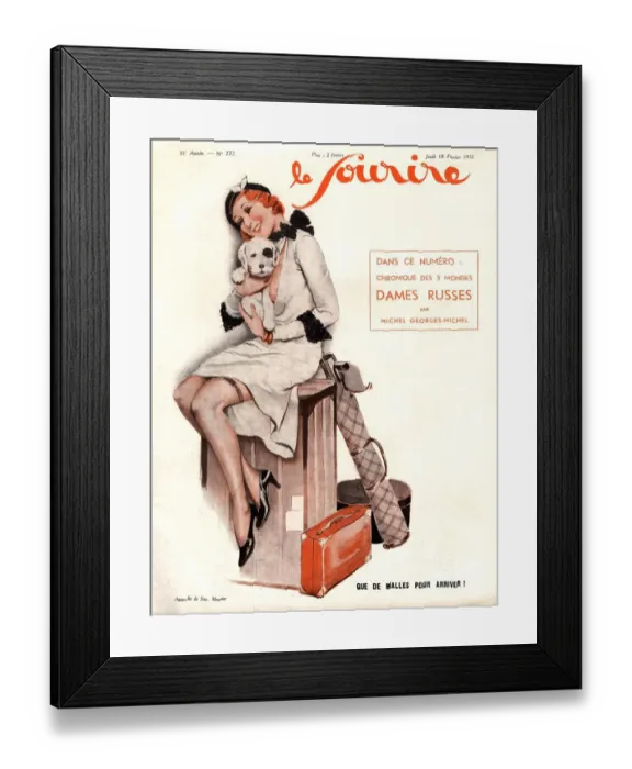 Framed Print : Le Sourire 1932 1930s France holidays erotica womens magazines clothing clothes