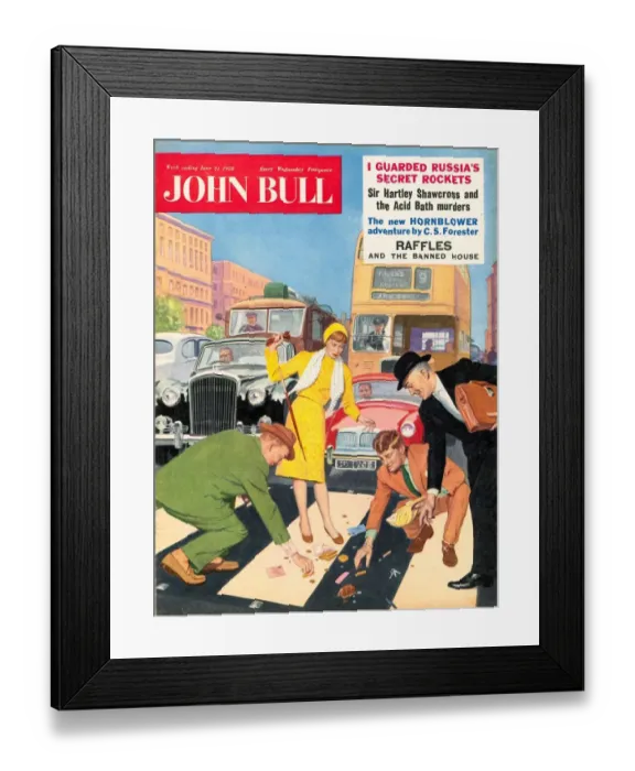 Framed Print : John Bull 1958 1950s UK chivalry magazines courteous courtesy chivalrous manners good