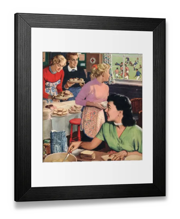 Framed Print : John Bull 1956 1950s UK cooking rugby tea girlfriends baking magazines Framed Print : John Bull 1956 1950s UK cooking rugby tea girlfriends baking magazines