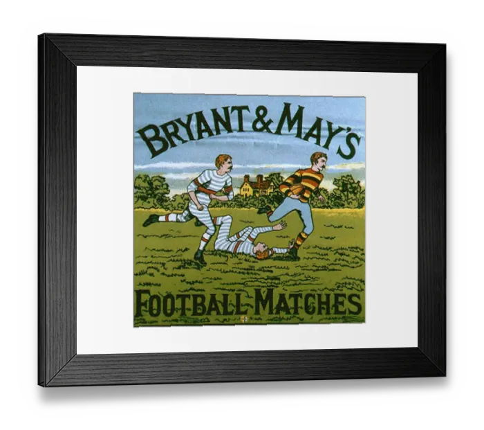 Framed Print : Bryant and Mays 1900s UK football matches mays matchbox covers Framed Print : Bryant and Mays 1900s UK football matches mays matchbox covers