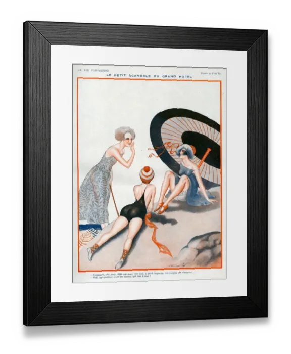 Framed Print : La Vie Parisienne 1923 1920s France Valdes illustrations umbrellas parasols gossiping Framed Print : La Vie Parisienne 1923 1920s France Valdes illustrations umbrellas parasols gossiping
