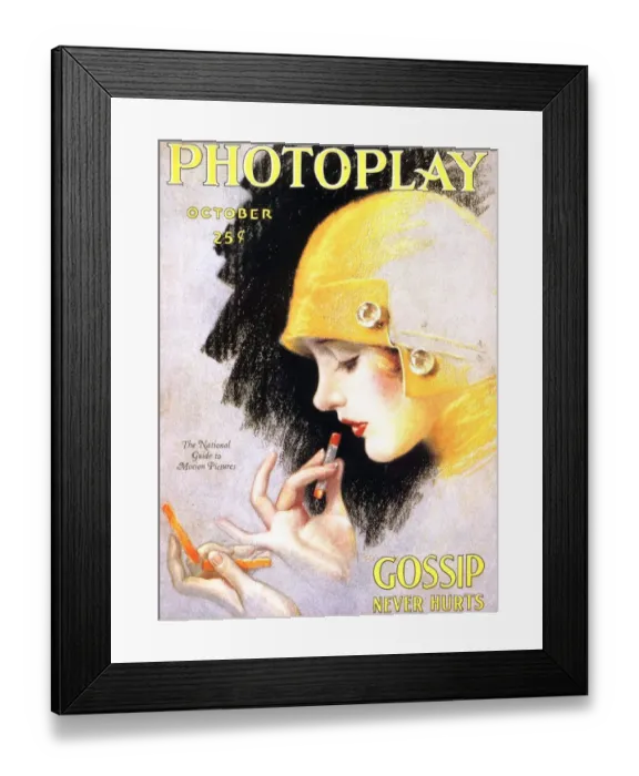 Framed Print : 1920s USA photoplay lipsticks putting on magazines Framed Print : 1920s USA photoplay lipsticks putting on magazines