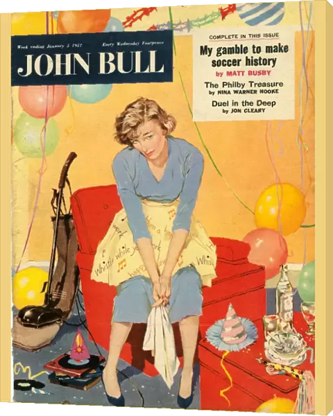 John Bull 1957 1950s UK balloons exhausted housewife housewives hoovering hoovers