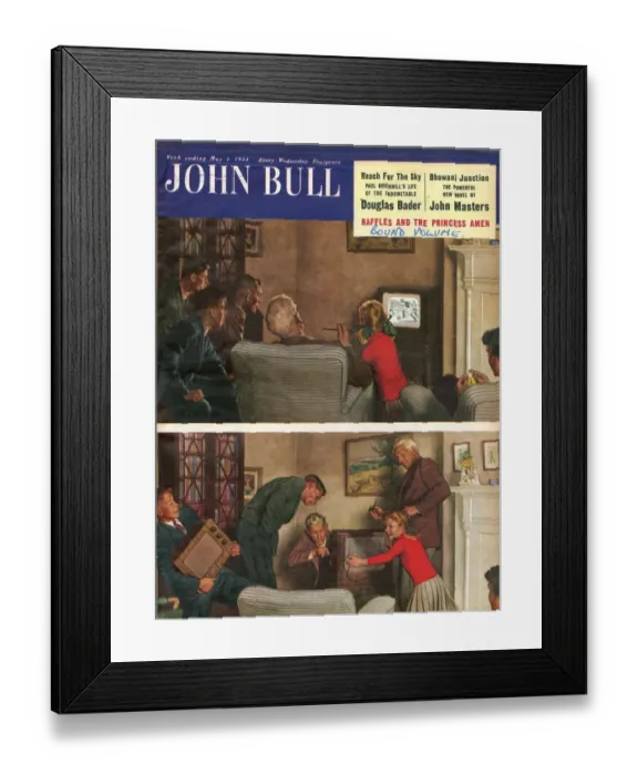 Framed Print : John Bull 1954 1950s UK magazines family parents tv radios children Framed Print : John Bull 1954 1950s UK magazines family parents tv radios children