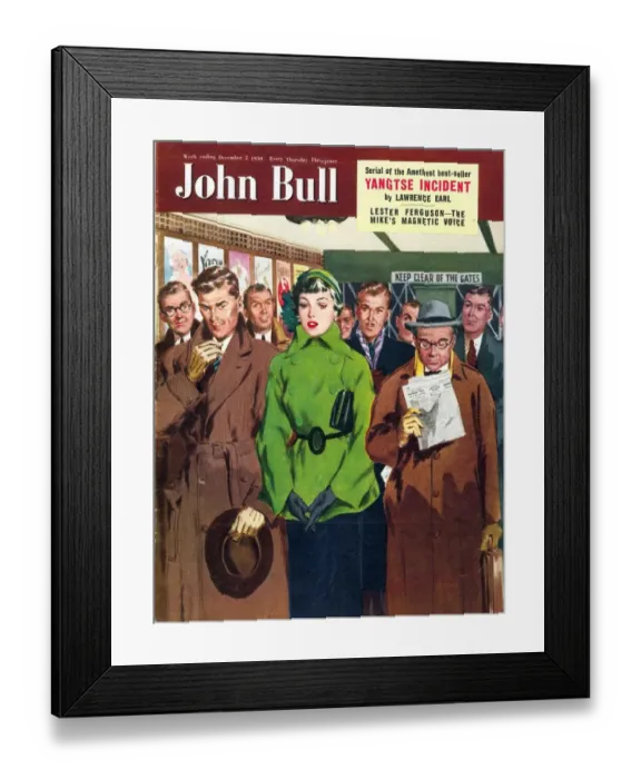 Framed Print : John Bull 1950s UK love lifts elevators magazines Framed Print : John Bull 1950s UK love lifts elevators magazines