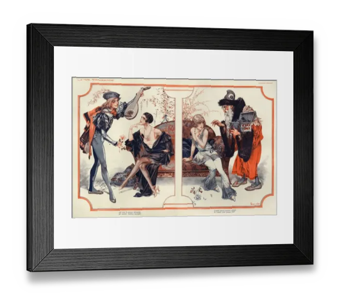 Framed Print : La Vie Parisienne 1931 1930s France cc admirers unwanted advances unrequited lute Framed Print : La Vie Parisienne 1931 1930s France cc admirers unwanted advances unrequited lute