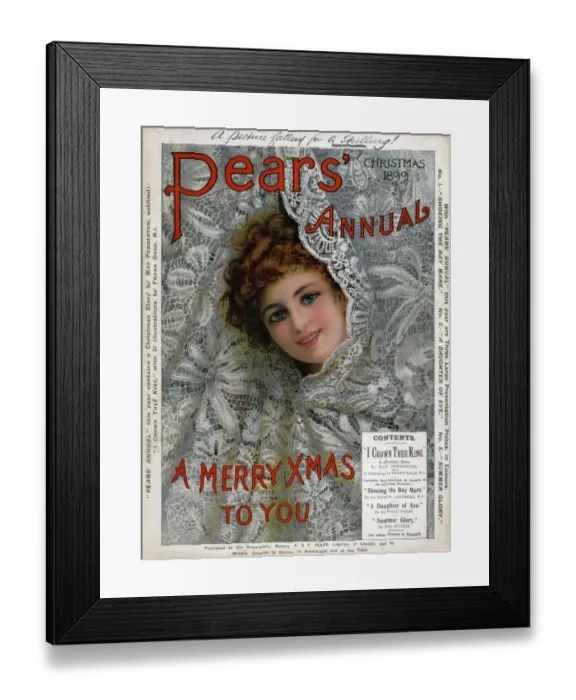Framed Print : Pears Annual 1899 1890s UK cc Christmas cards Framed Print : Pears Annual 1899 1890s UK cc Christmas cards