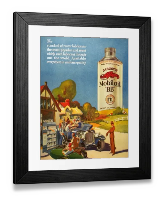 Framed Print : 1920s USA mobiloil gas stations day trips petrol gasoline mobil exxon oil Framed Print : 1920s USA mobiloil gas stations day trips petrol gasoline mobil exxon oil