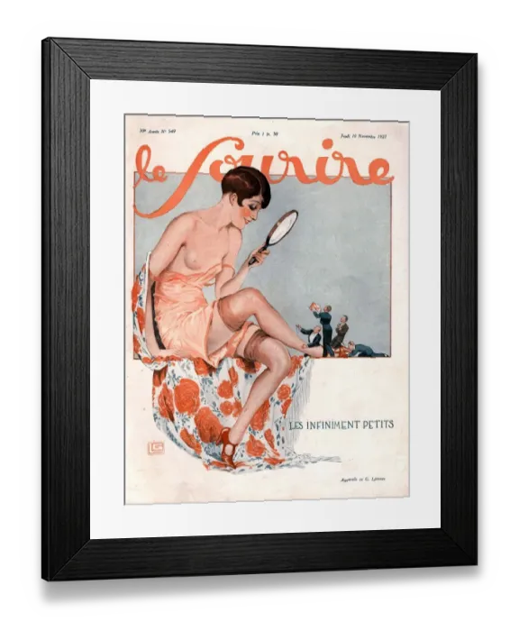 Framed Print : Le Sourire 1927 1920s France glamour erotica, love suitors magazines Framed Print : Le Sourire 1927 1920s France glamour erotica, love suitors magazines