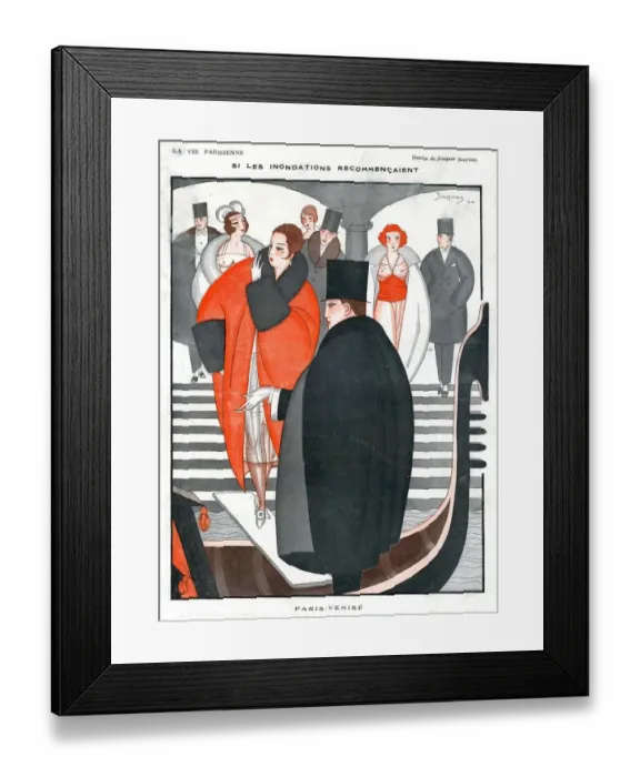 Framed Print : La Vie Parisienne 1920 1920s France Jacques Souriau illustrations Venice goldolas Framed Print : La Vie Parisienne 1920 1920s France Jacques Souriau illustrations Venice goldolas