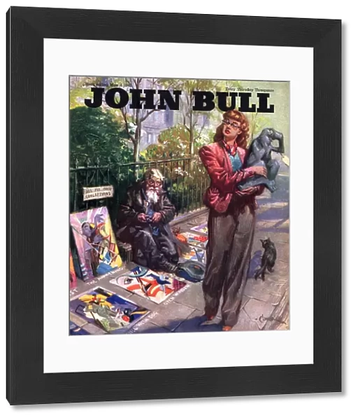 John Bull 1946 1940s UK pavement artists painters magazines