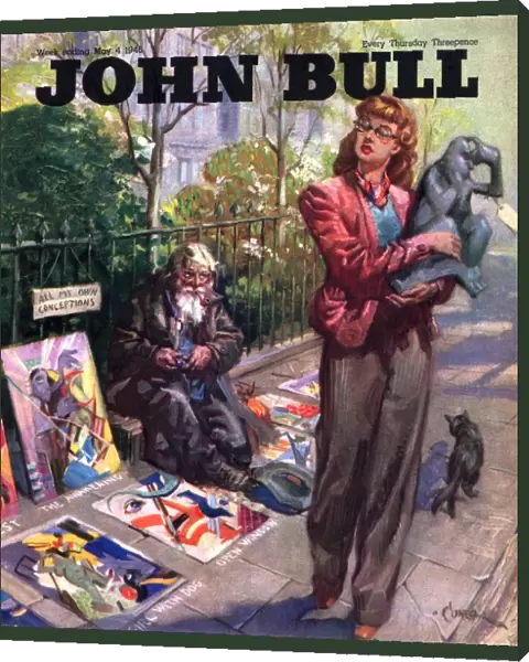 John Bull 1946 1940s UK pavement artists painters magazines