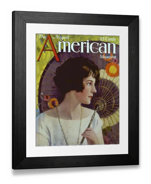 Framed Print : The American 1920s USA mcitnt magazines womens portraits parasols umbrellas Framed Print : The American 1920s USA mcitnt magazines womens portraits parasols umbrellas