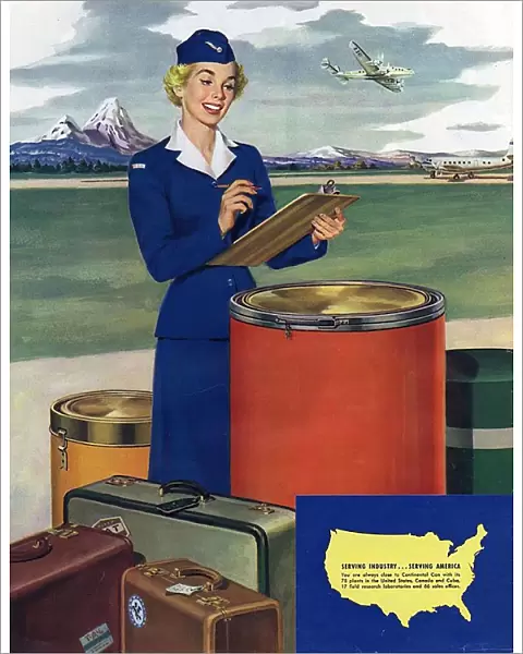 Airlines 1950s USA mcitnt aviation aeroplanes hostesses stewardesses flght attendants