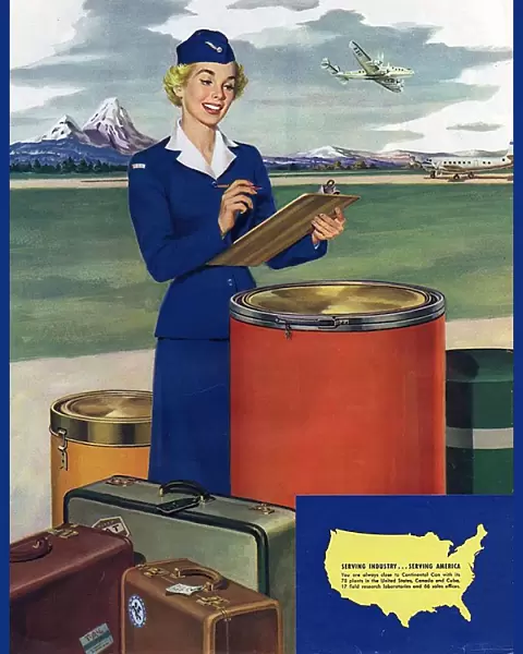 Airlines 1950s USA mcitnt aviation aeroplanes hostesses stewardesses flght attendants
