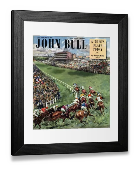Framed Print : John Bull 1949 1940s UK horses horse racing magazines Framed Print : John Bull 1949 1940s UK horses horse racing magazines