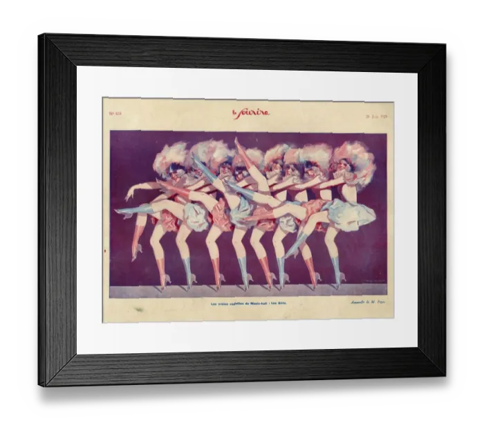 Framed Print : Le Sourire 1920s France can-can cancan Paris Pigalle illustrations Framed Print : Le Sourire 1920s France can-can cancan Paris Pigalle illustrations