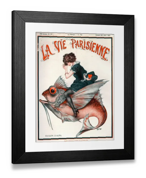 Framed Print : 1920s France La Vie Parisienne Magazine Cover Framed Print : 1920s France La Vie Parisienne Magazine Cover