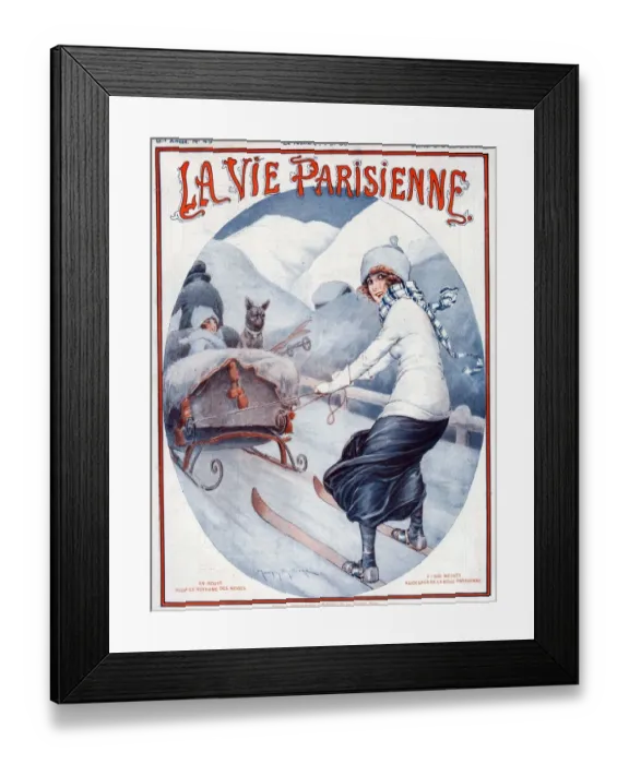 Framed Print : La Vie Parisienne 1923 1920s France Maurice Milliere illustrations magazines skiing Framed Print : La Vie Parisienne 1923 1920s France Maurice Milliere illustrations magazines skiing