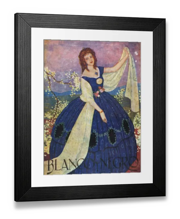 Framed Print : Blanco y Negro 1922 1920s Spain cc dresses womens magazines shawls