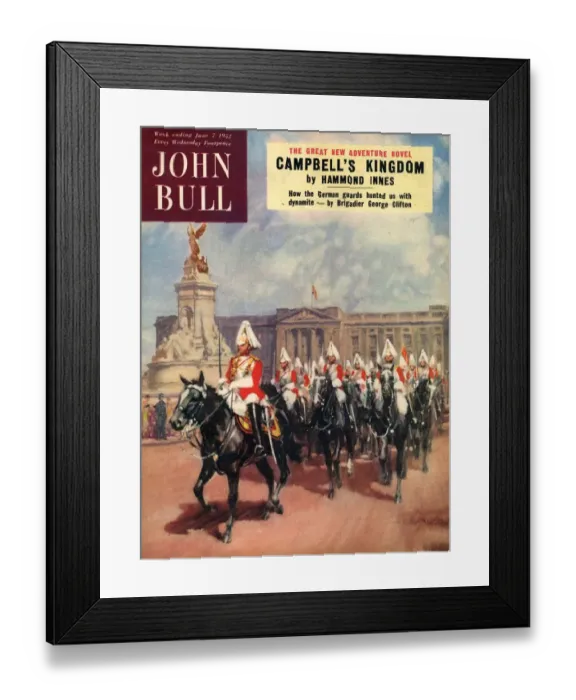 Framed Print : John Bull 1952 1950s UK guards horses buckingham palace magazines Framed Print : John Bull 1952 1950s UK guards horses buckingham palace magazines
