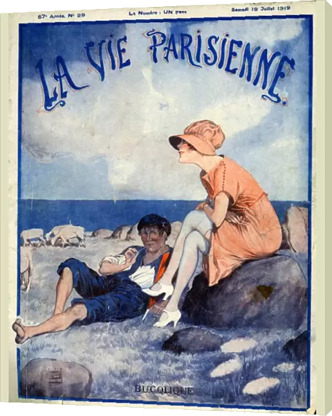 La Vie Parisienne 1919 1910s France cc magazines relaxing sheep coast shepherds