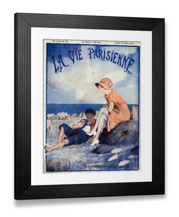 Framed Print : La Vie Parisienne 1919 1910s France cc magazines relaxing sheep coast shepherds Framed Print : La Vie Parisienne 1919 1910s France cc magazines relaxing sheep coast shepherds