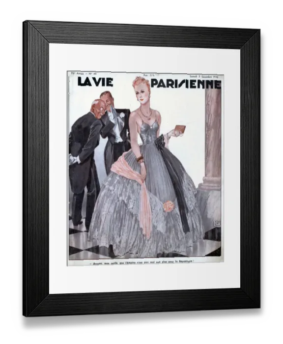 Framed Print : La Vie Parisienne 1938 1930s France magazines womens dresses glamour gowns evening-dress Framed Print : La Vie Parisienne 1938 1930s France magazines womens dresses glamour gowns evening-dress