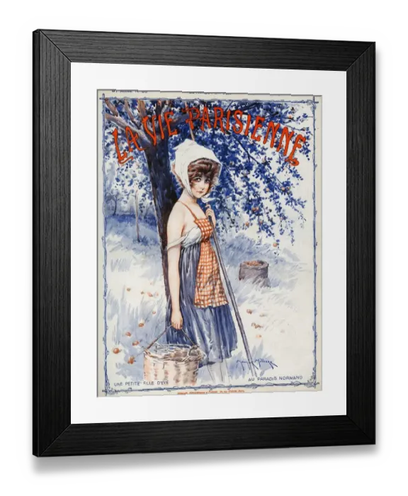 Framed Print : La Vie Parisienne 1919 1910s France Maurice Milliere magazines fruit picking apples Framed Print : La Vie Parisienne 1919 1910s France Maurice Milliere magazines fruit picking apples