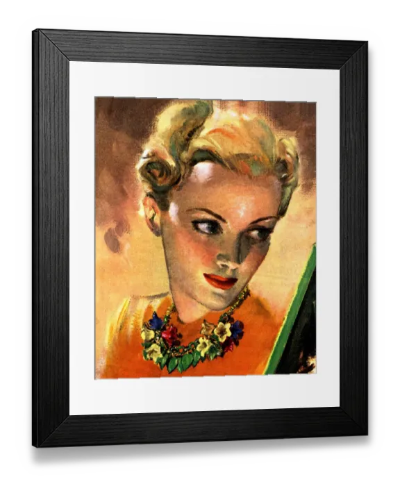 Framed Print : 1946 1940s UK womens magazines portraits vanity mirrors Framed Print : 1946 1940s UK womens magazines portraits vanity mirrors