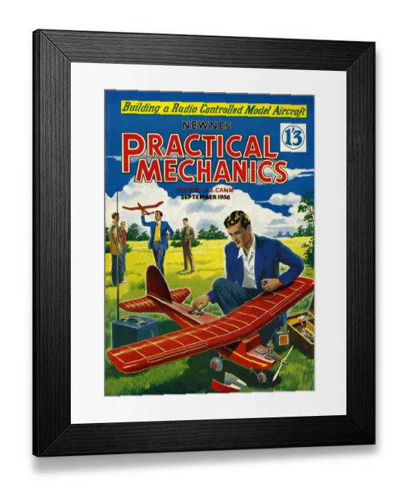 Framed Print : Practical Mechanics 1956 1950s UK magazines models aeroplanes Framed Print : Practical Mechanics 1956 1950s UK magazines models aeroplanes