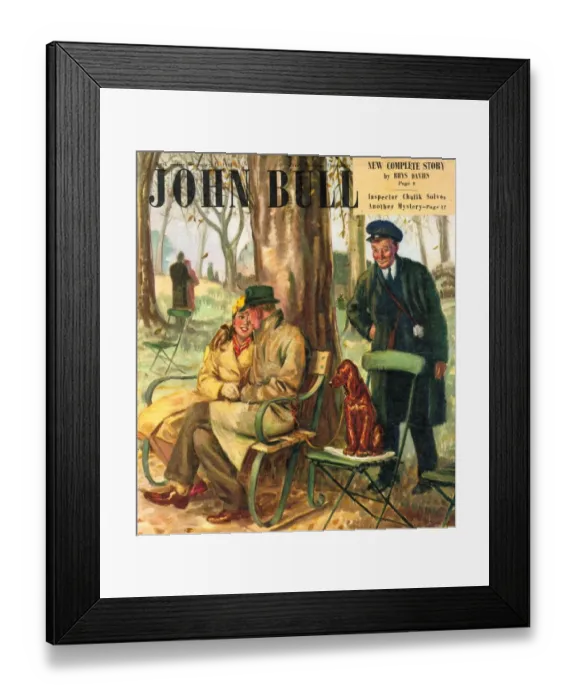 Framed Print : John Bull 1948 1940s UK love parks benches magazines Framed Print : John Bull 1948 1940s UK love parks benches magazines