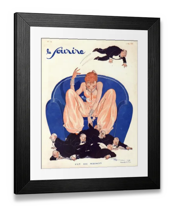 Framed Print : Le Sourire 1931 1930s France suitors glamour humour sexism discrimination magazines Framed Print : Le Sourire 1931 1930s France suitors glamour humour sexism discrimination magazines
