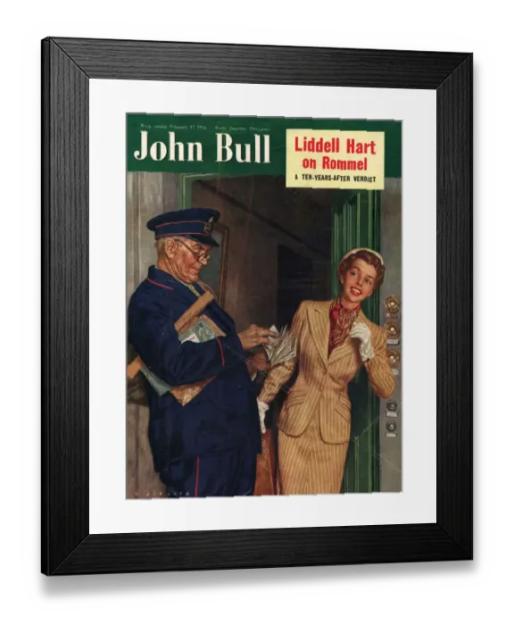 Framed Print : John Bull 1951 1950s UK postman, postmen post magazines Framed Print : John Bull 1951 1950s UK postman, postmen post magazines