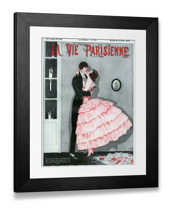 Framed Print : La Vie Parisienne 1923 1920s France illustrations magazines kissing hugging embracing Framed Print : La Vie Parisienne 1923 1920s France illustrations magazines kissing hugging embracing