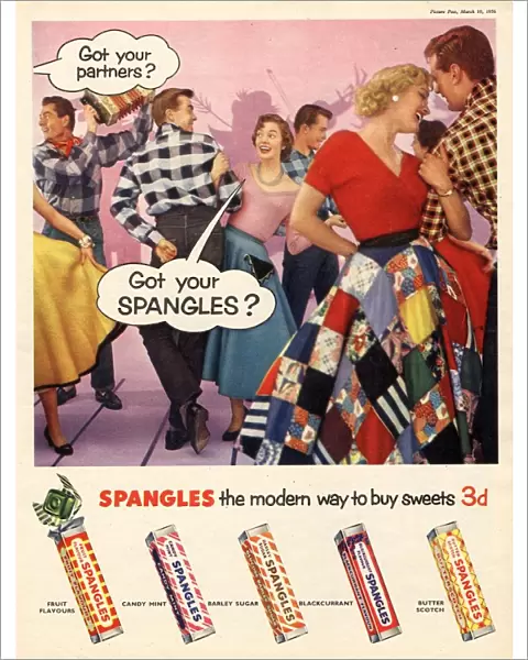 Spangles 1956 1950s UK sweets party dancing