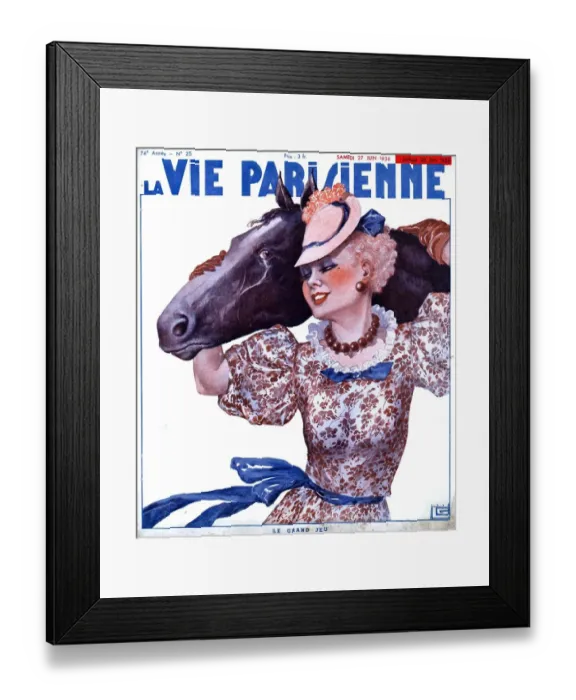 Framed Print : La Vie Parisienne 1936 1930s France magazines horses women Framed Print : La Vie Parisienne 1936 1930s France magazines horses women