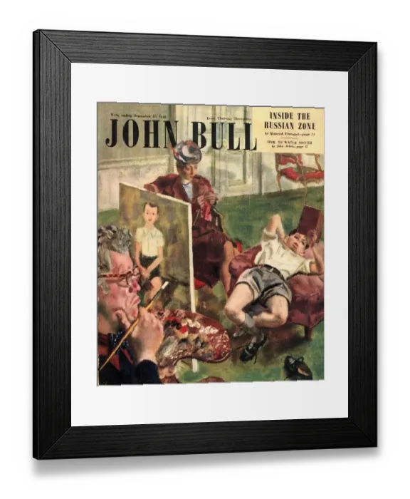 Framed Print : John Bull 1948 1940s UK artists painters magazines Framed Print : John Bull 1948 1940s UK artists painters magazines