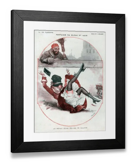 Framed Print : La Vie Parisienne 1918 1910s France C Herouard illustrations erotica falling accidents Framed Print : La Vie Parisienne 1918 1910s France C Herouard illustrations erotica falling accidents
